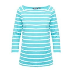 Regatta Ladies Polexia Square Neck Top Turquoise White Stripe -Sportswear Sale Store go 575859 u