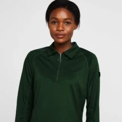 Womens Tiana Pique Long Sleeve Polo Shirt Mountain View Green -Sportswear Sale Store go 576941 d