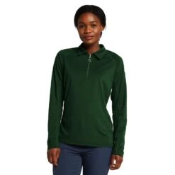 Womens Tiana Pique Long Sleeve Polo Shirt Mountain View Green -Sportswear Sale Store go 576941 z