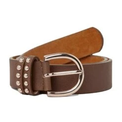 Womens Leather Belt With Rose Gold Detailing Bison Dark Brown -Sportswear Sale Store go 576966 z