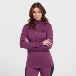 Women’s Stretch ½ Zip Top In Wine