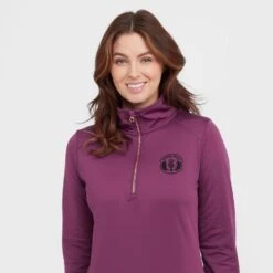 Women’s Stretch ½ Zip Top In Wine -Sportswear Sale Store go 600887 e