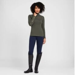 Women's Team Long Sleeved Base Layer Khaki -Sportswear Sale Store go 614476 c