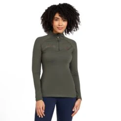Women's Team Long Sleeved Base Layer Khaki -Sportswear Sale Store go 614476 z