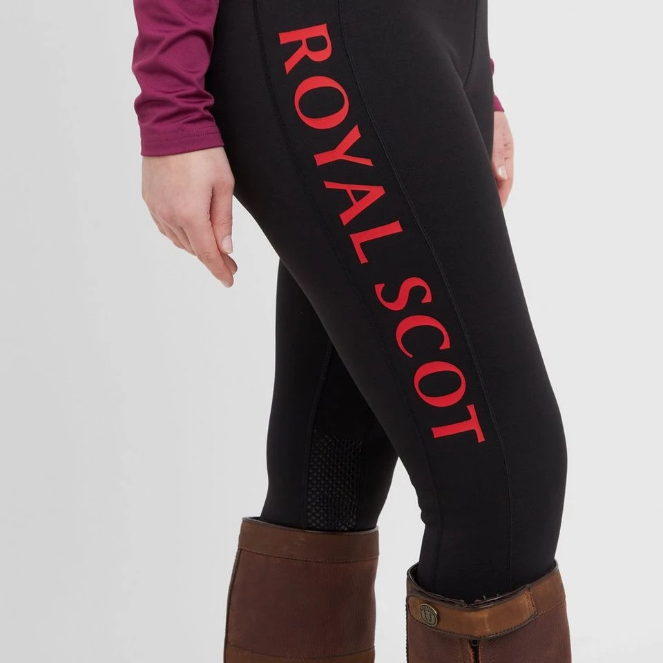 Women's Knee Patch Riding Leggings In Black 7 Women's Knee Patch Riding Leggings In Black - Image 5